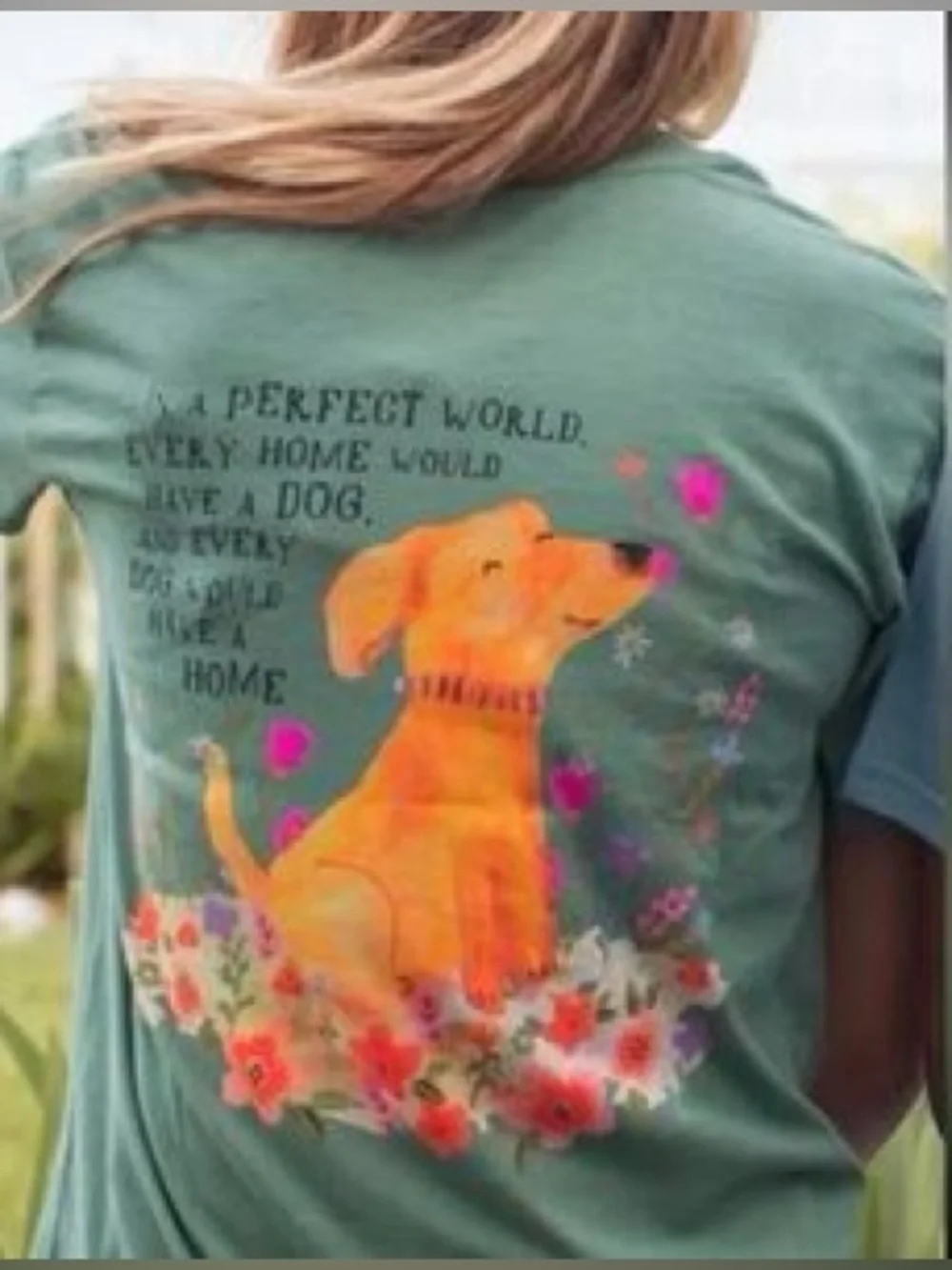 Natural Life women’s Graphic Dog TShirt Green Floral Puppy Quote Tee Size Small - Picture 1 of 7